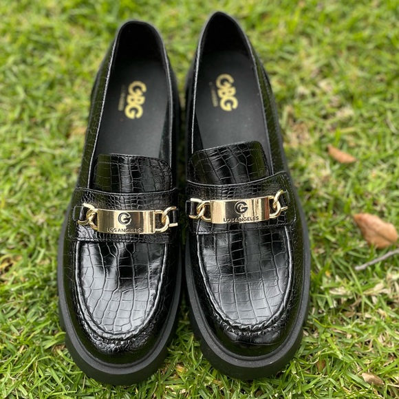 🌸GBG Los Angeles, Size 10, Black, NWOT - Collie Chunky Loafers - Picture 3 of 6